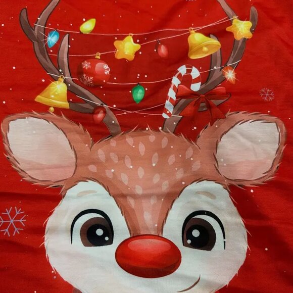 Women's Plus Reindeer & Snowflake Print Long Sleeve Shirt - Picture 3 of 3